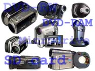 Některé nepáskové videokamery na trhu (Klikni pro zvětšení)