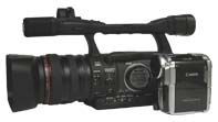 Canon HV10 a XH A1: srovnání velikostí (Klikni pro zvětšení)
