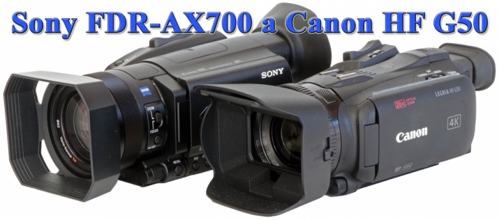 Videokamery Sony FDR-AX70 a Canon HF G50 u sebe