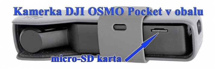 Kamerka DJI OMSO Pocket: detail micro SD-karty...