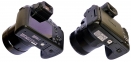 Srovnávané fotoaparáty Panasonic a Canon zespodu...